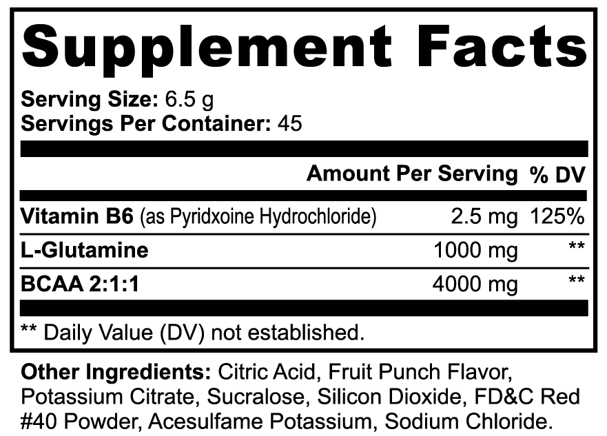 BCAA Post Workout Powder (Fruit Punch)